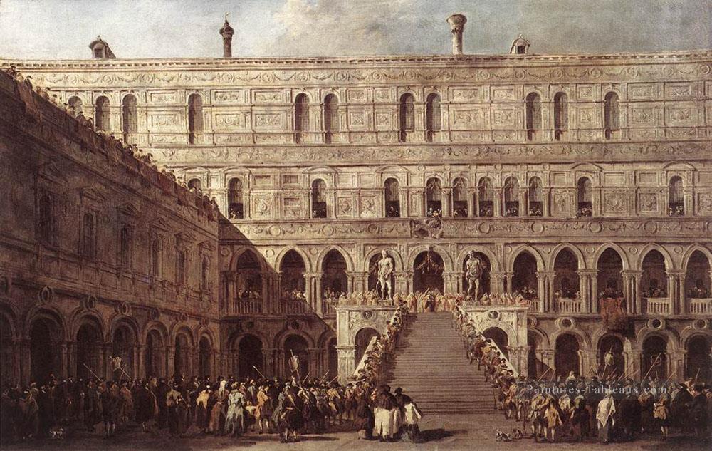Le couronnement de l’école Doge vénitienne Francesco Guardi Peintures à l'huile